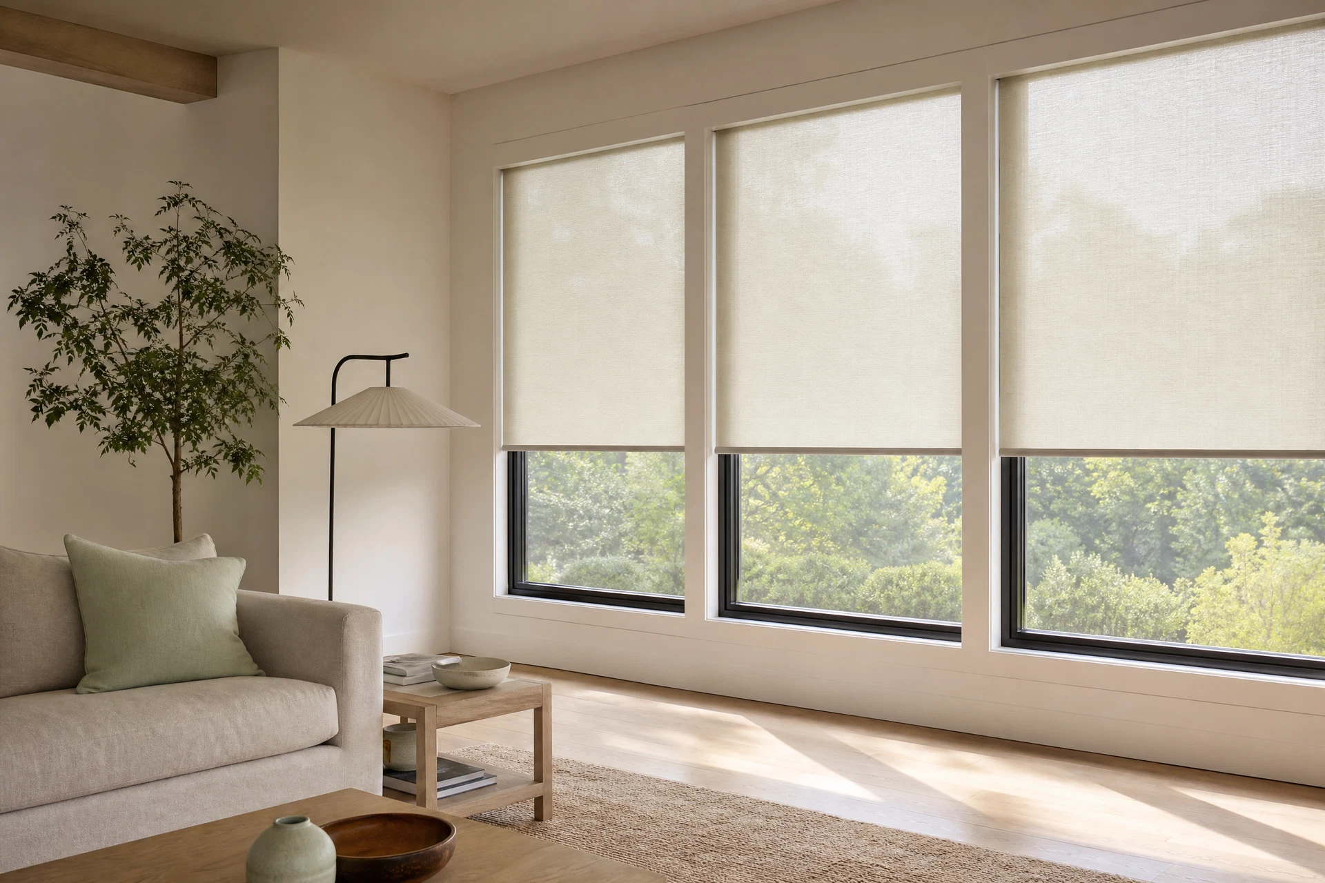 Custom window treatments in an Indianapolis living room